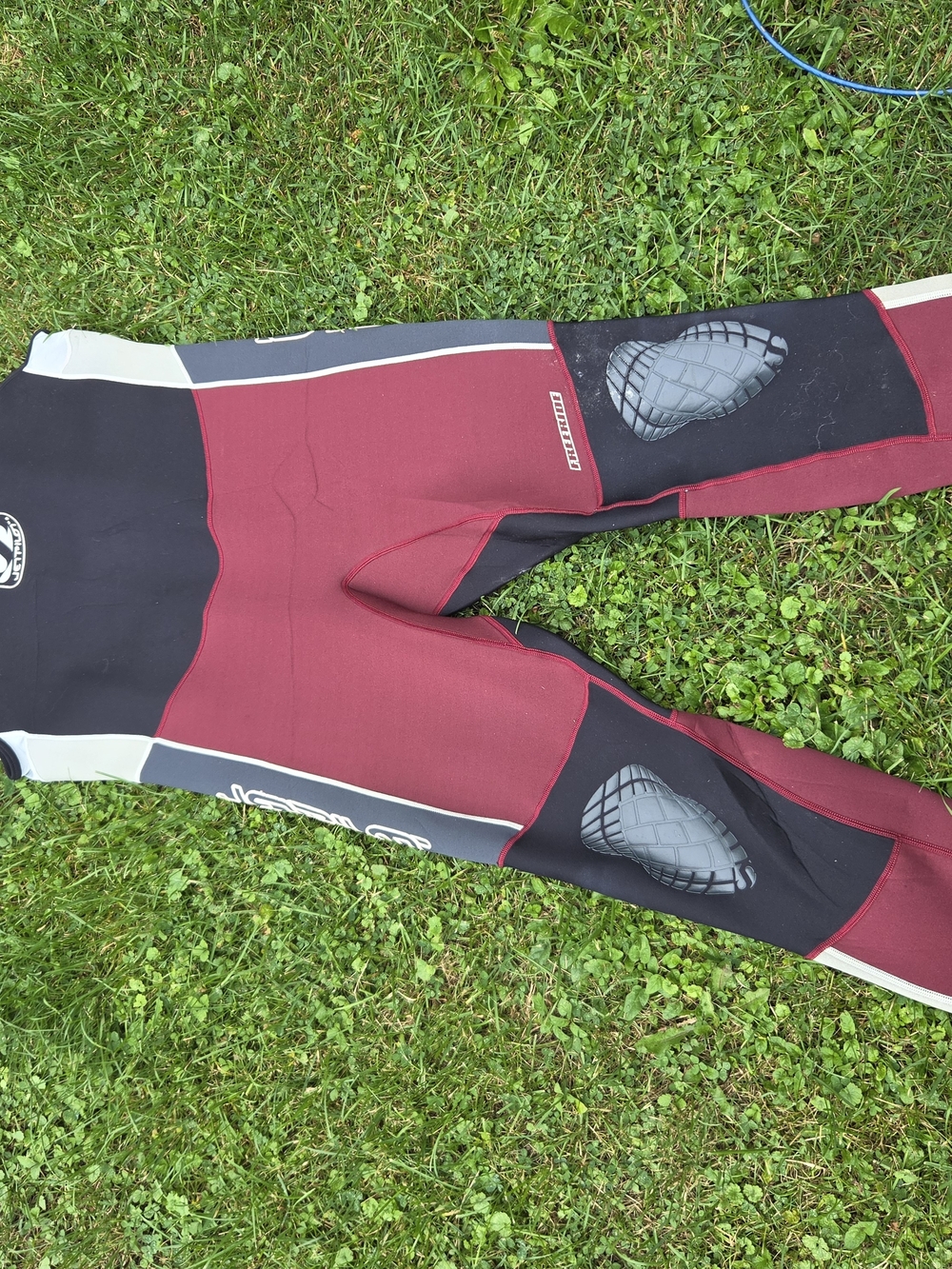 Men's Burgundy and Black Rash Guard Swim Pants